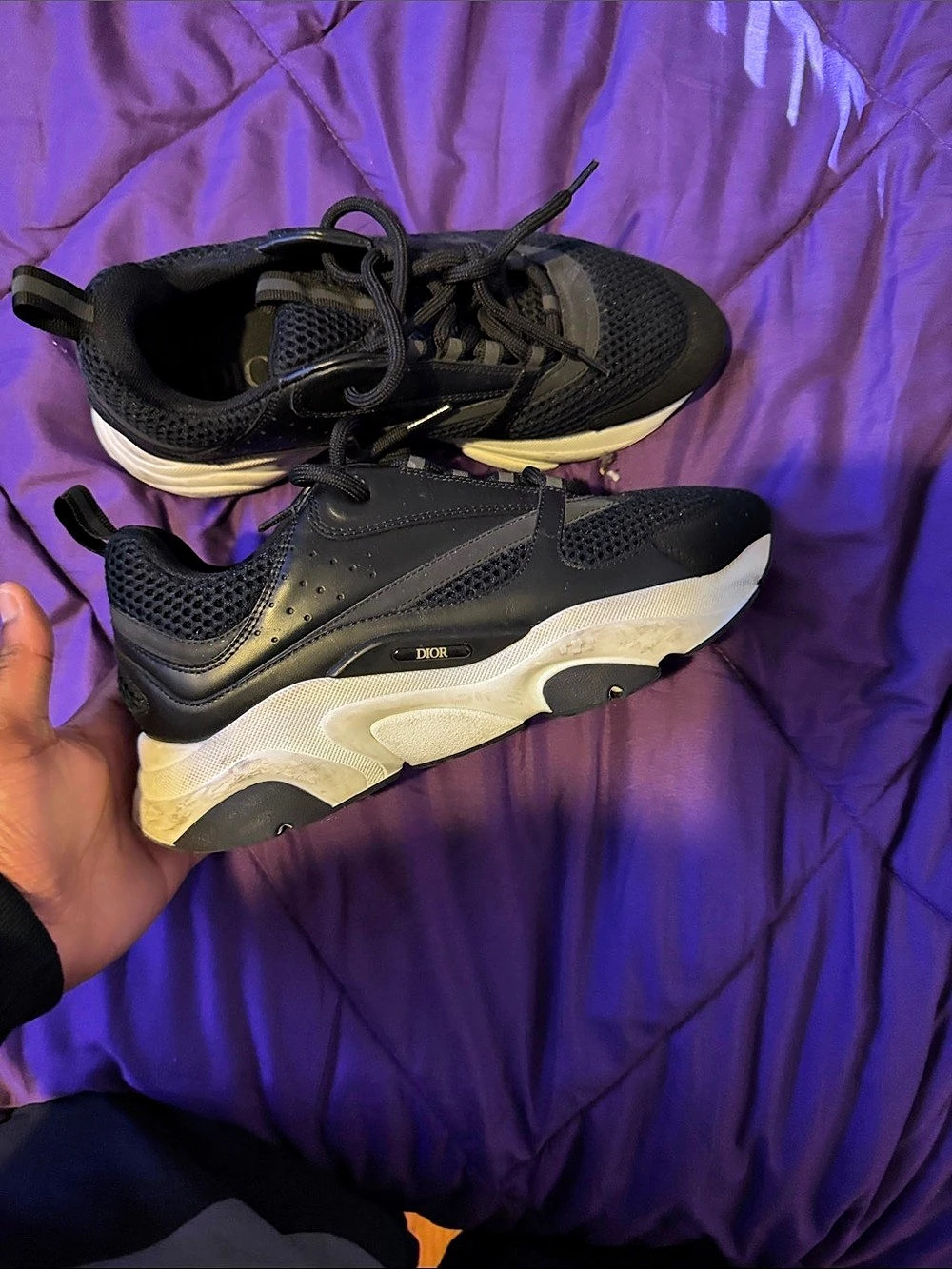 Dior B22 Black White Men's Black Athletic Shoes